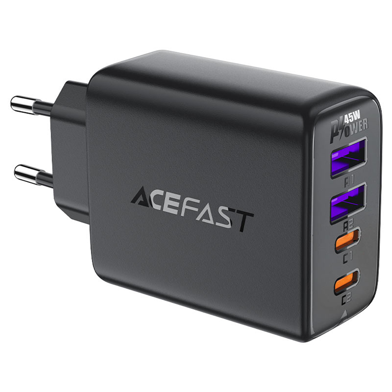 Сетевое зарядное устройство AceFast, GAN 45Вт, 2 Type C + 2 USB A61