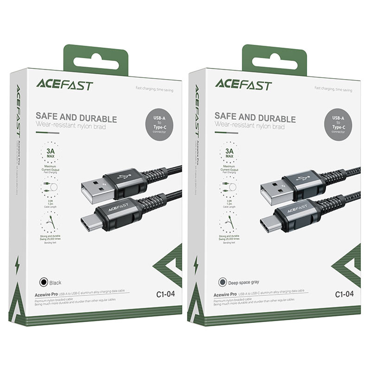 Кабель AceFast USB - Type-C, 1.2 м, C1-04