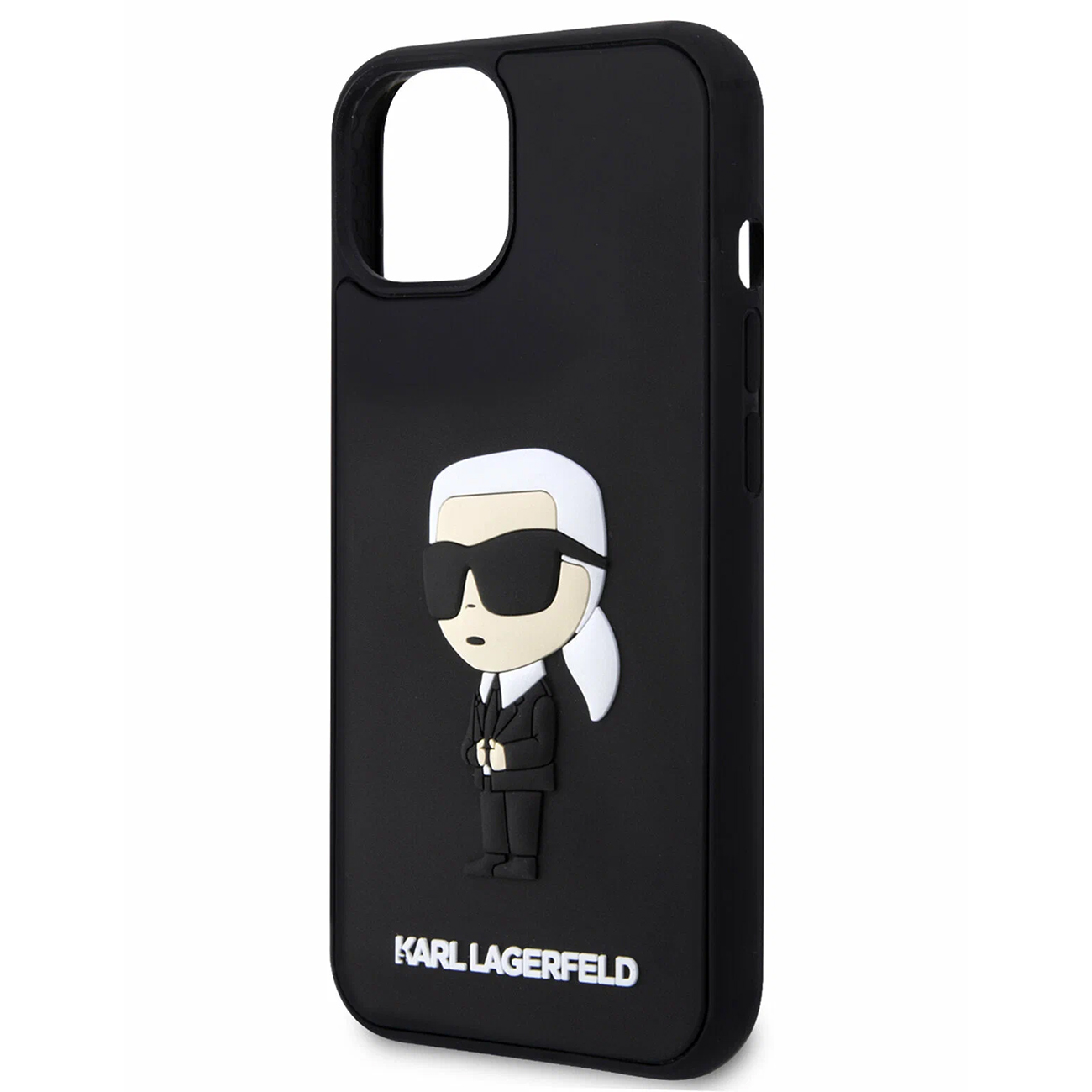 Чехол Lagerfeld для iPhone 13, PU Saffiano NFT Karl & Choupette, жёсткий чёрный