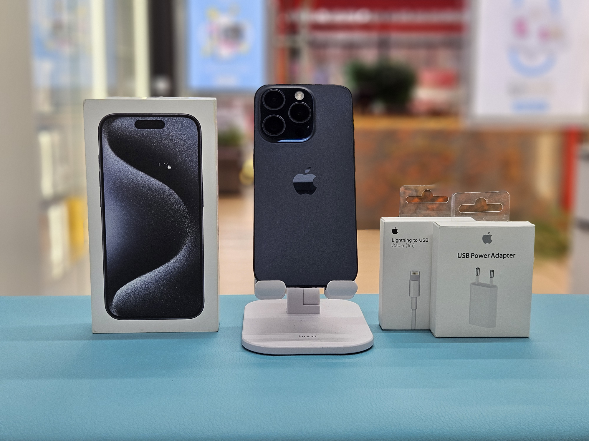 Смартфон Apple iPhone 15 Pro, Синий титан, 128 ГБ / 0973*